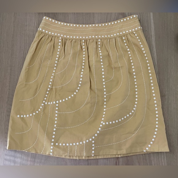 Floreat Dresses & Skirts - Floreat Anthropologie| Boho dot embroidered mustard skirt, size 4•••100% cotton
